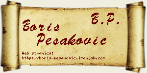 Boris Pešaković vizit kartica
